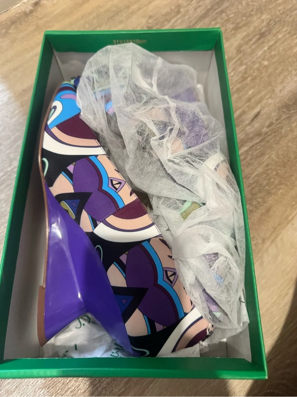J.Reneé Anisha Pointed Toe Wedges in Purple Blue Green Multi
